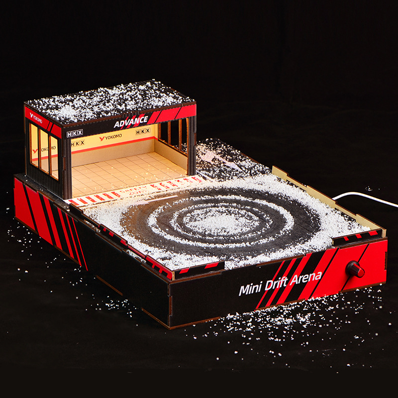 Model Kit Diorama - 1:64 Maßstab DIY Drift-Strecken-Diorama mit Drehbühne