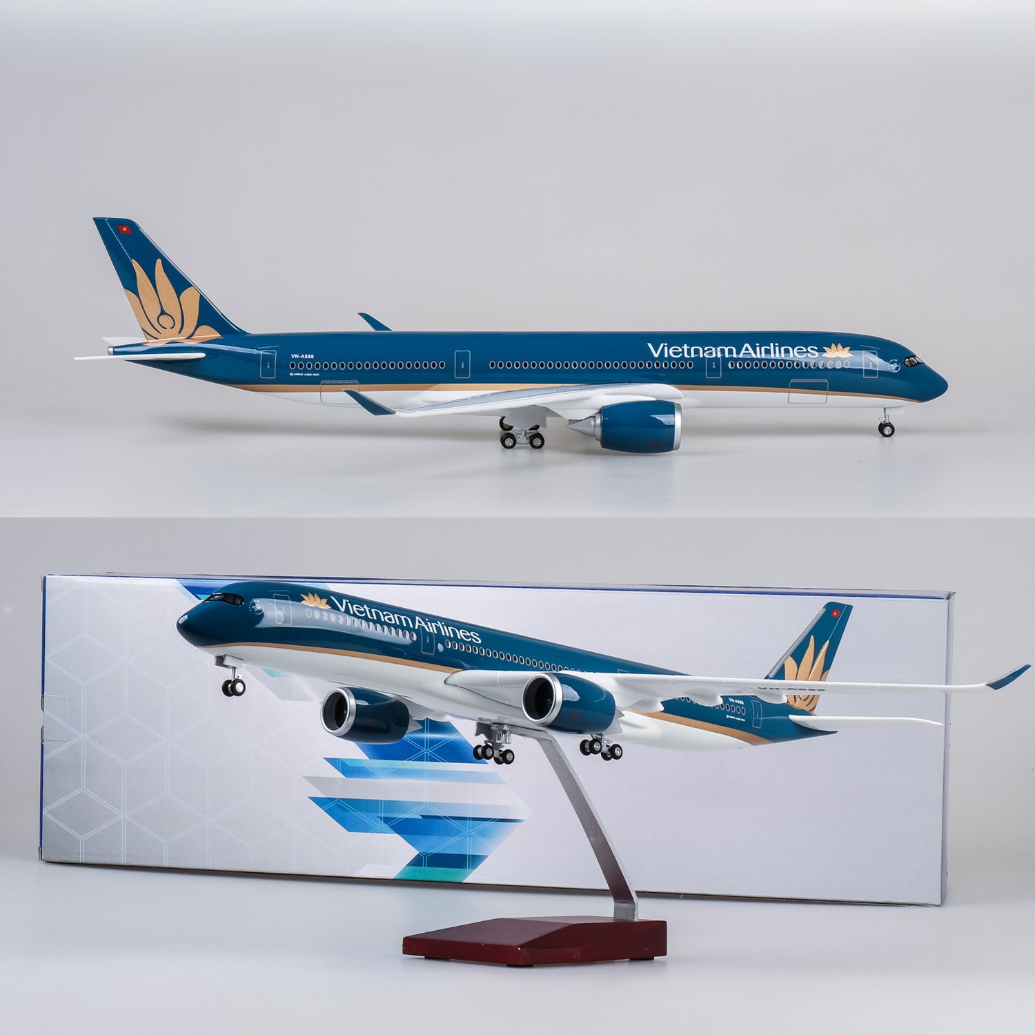 Model Kit Plane - 47cm Großes Spielzeugflugzeug Vietnam A350 Druckguss-Harz