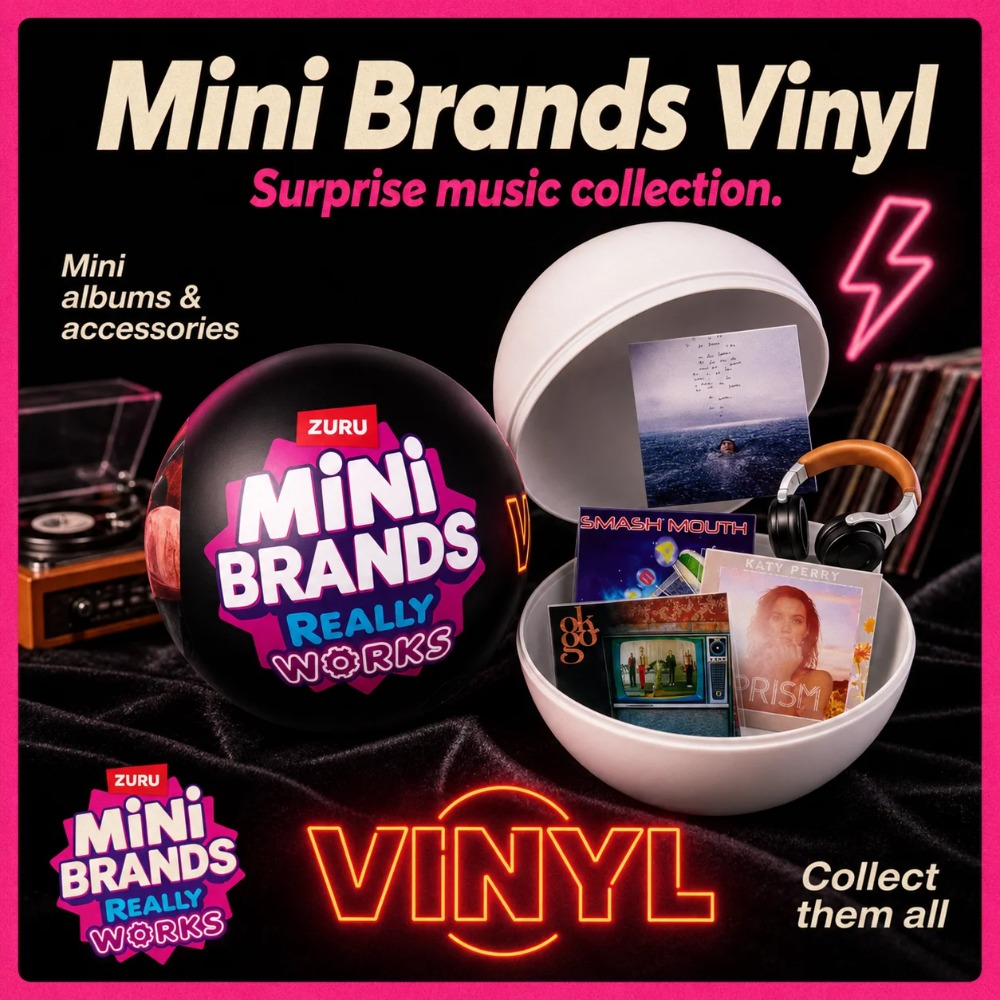Model Kit Brand - ZURU Mini Brands Vinyl-Überraschungsball, Mini-Spielbare Schallplatten,
