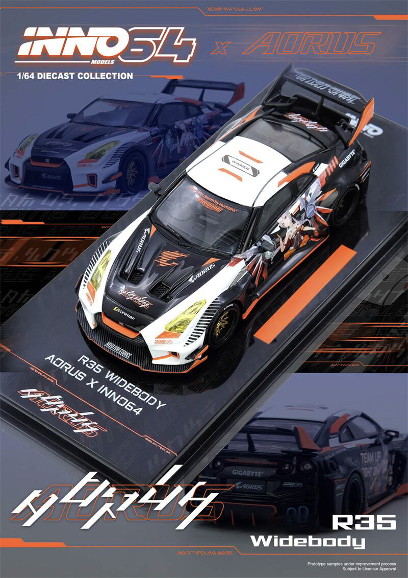 INNO 1:64 R35 WIDEBODY AORUS X – Model Kit R34 Bewertung und Preis