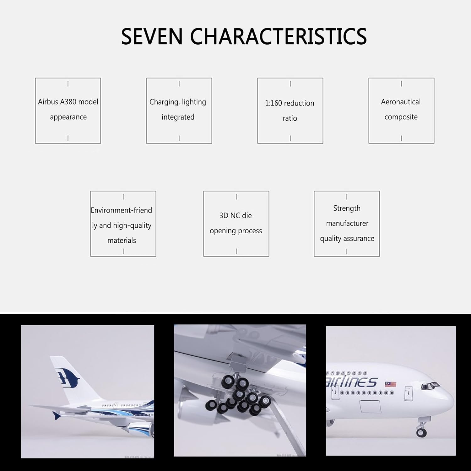Malaysia Airlines A380 Metallf – Model Kit Simulator Bewertung und Preis